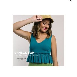 NWT Kortni Jeane V-Neck Swim Top- Teal